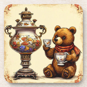 Posavasos Cute Bear Tea Time Animal del Bosque A