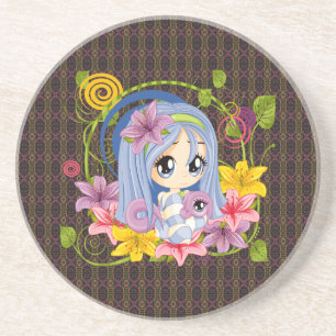 Posavasos Cute Big Oyed Chibi Dragon Fairy