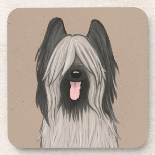 Posavasos Cute Briard Cartoon Dog