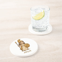 Posavasos Cute Cartoon Athena Greek Goddess Coaster | Myth