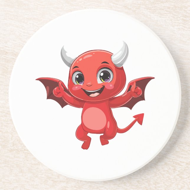 Posavasos Cute cartoon flying devil (Frente)