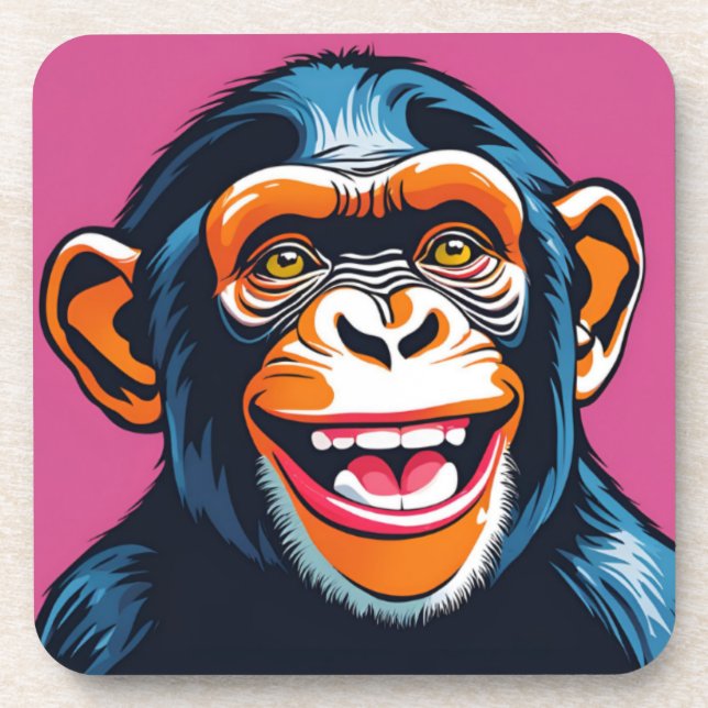Posavasos Cute Chimpanzee Laughs (Frente)