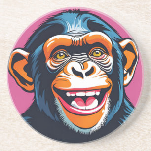 Posavasos Cute Chimpanzee Laughs