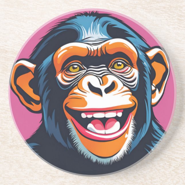 Posavasos Cute Chimpanzee Laughs (Frente)