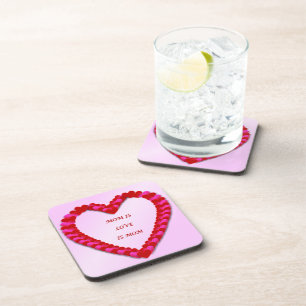 Posavasos Cute Cojín día de la Madre Rojo y Rosa