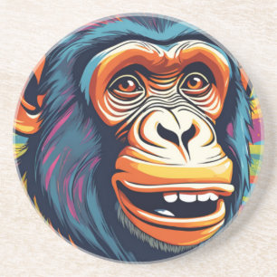 Posavasos Cute Crazy Funny Chimpanzee