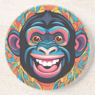 Posavasos Cute Crazy Funny Chimpanzee
