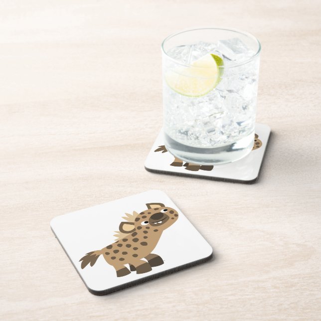 Posavasos Cute Curioso Personalizado Hyena Coasters Set (Lado Derecho)