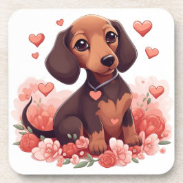 Posavasos Cute Dachshund Puppy Love