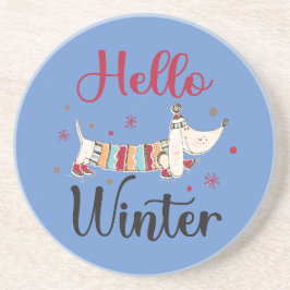Posavasos Cute Dog Hello Winter