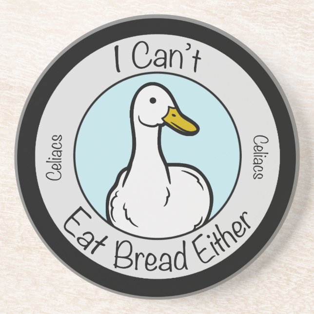 Posavasos Cute Duck "Cant Eat Bread" Celiacs Disease (Frente)