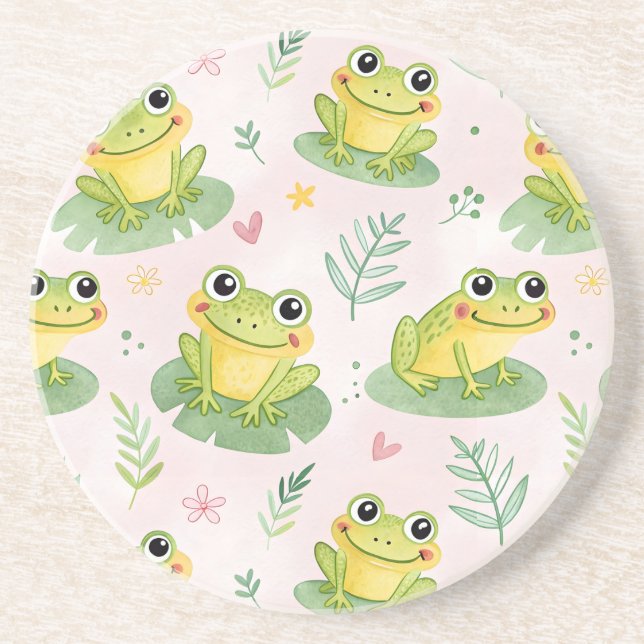 Posavasos Cute frogs Pattern (Frente)
