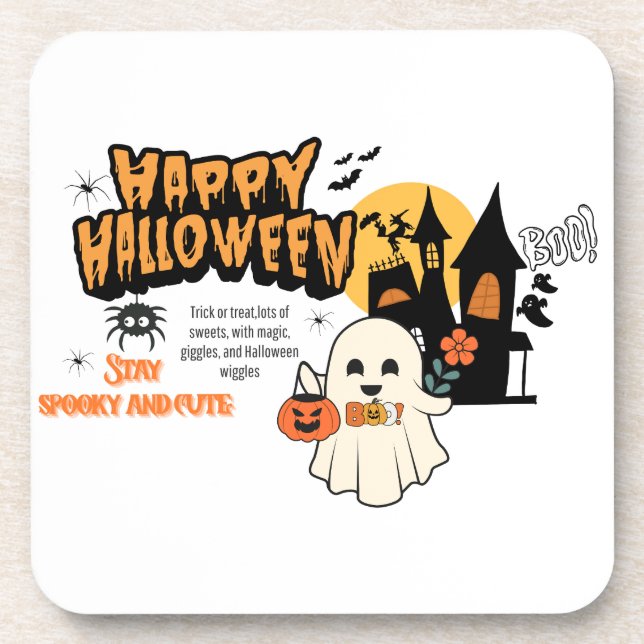 Posavasos Cute Halloween Pumpkin Coaster – Kid-Friendly Spoo (Frente)