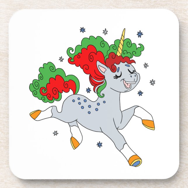 Posavasos Cute jolly unicorn (Frente)
