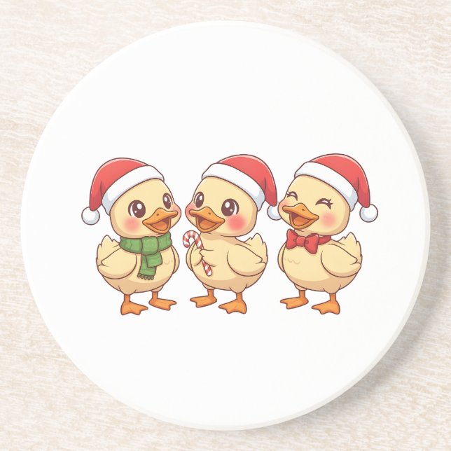 Posavasos Cute Kawaii Christmas Ducks | Festive Holiday  (Frente)