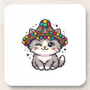 Posavasos Cute Kawaii Marroquí Amazigh Gato Gorro Tejido Peg