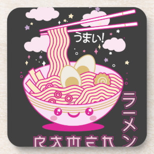 Posavasos Cute Kawaii Ramen Noodles Anime Chicas de Ramen, a