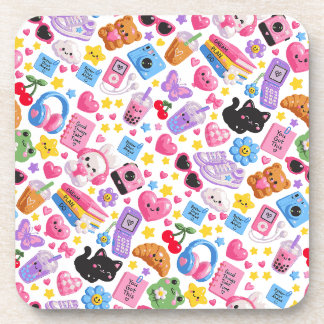 Posavasos Cute Kawaii Y2K Estética Patrón Sin Costuras – Ros