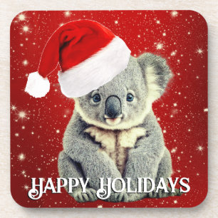 Posavasos Cute Koala en Santa Hat