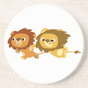 Posavasos Cute leones Personalizados en una cucharilla de co