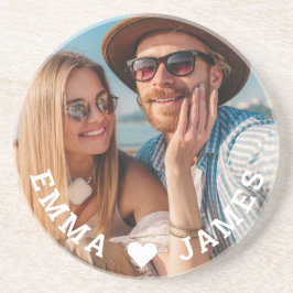 Posavasos Cute Love Heart Photo Parples Nombres personalizad