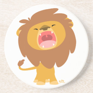 Posavasos Cute Mighty Roaring Personalizado de leones