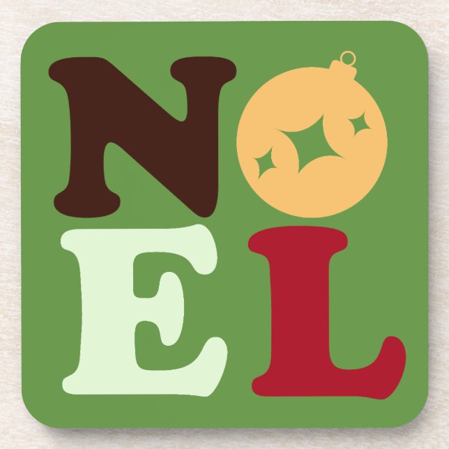 Posavasos Cute Modern Noel Bright Retro Typography Christmas (Frente)