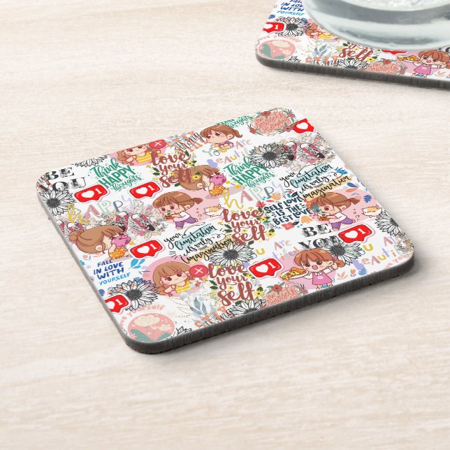 Posavasos Cute Motivational – Positive Quote Kawaii  (Lado Izquierdo)