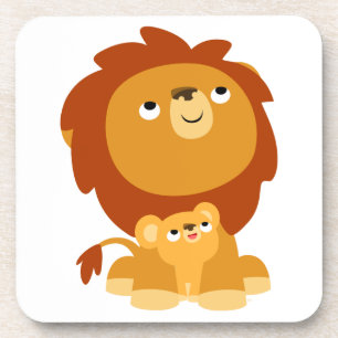 Posavasos Cute Personalizado Protector Papá Lion Coaster Set