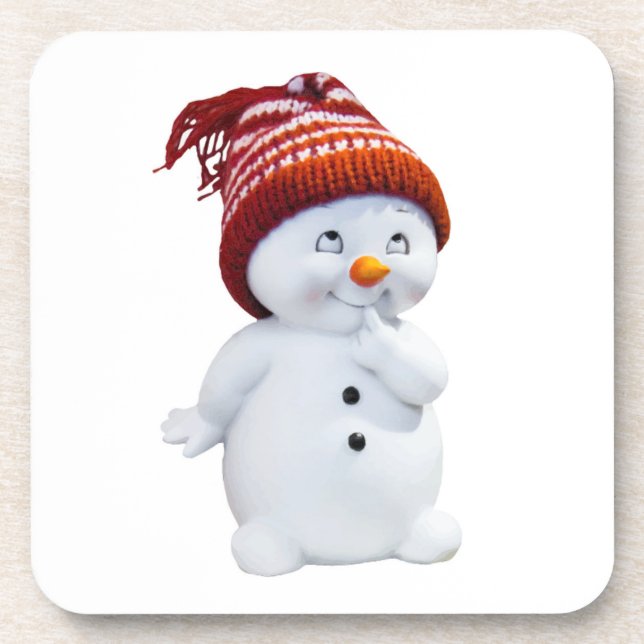 POSAVASOS CUTE PLAYFUL SNOWMAN (Frente)