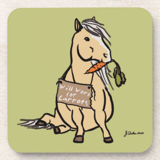 Posavasos Cute Pony Trabajará Para Las Zanahorias