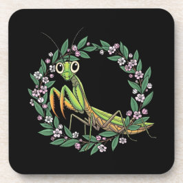 Posavasos Cute Praying Mantis And Mountain Laurel Blossom