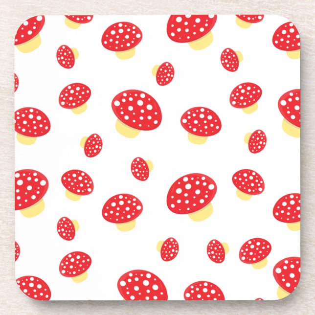 Posavasos Cute Red Spotty Toadstool Mushrooms Pattern (Frente)
