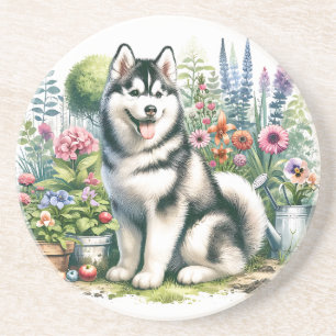 Posavasos Cute Siberian Husky