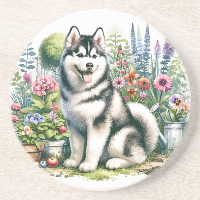 Posavasos Cute Siberian Husky (Frente)