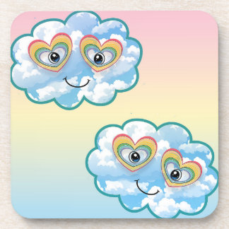 Posavasos Cute Smiling Cloud Hard plastic coaster