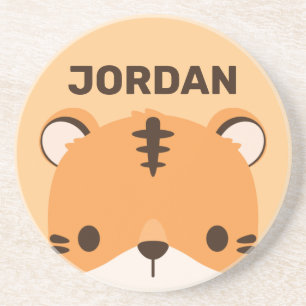 Posavasos Cute Tiger with Personalized Name