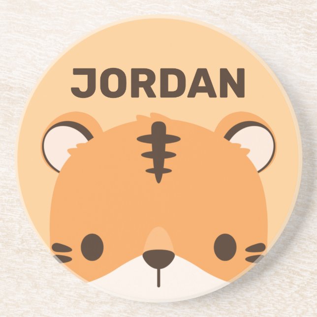 Posavasos Cute Tiger with Personalized Name (Frente)