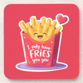 Posavasos Cute Valentine French Fries Pun