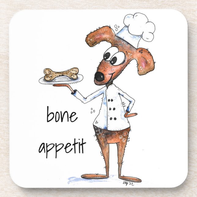 Posavasos Cute Whimsical Dog Chef (Frente)