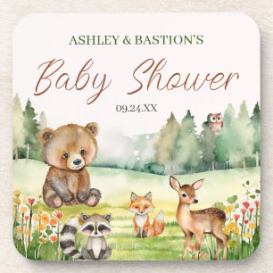 Posavasos Cute Whimsical Neutral Woodland Animal Baby Shower