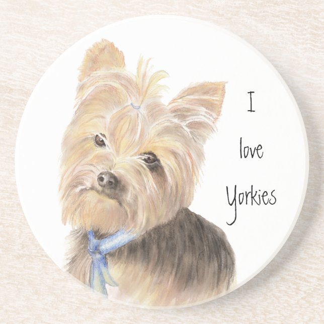 Posavasos Cute Yorkie, Yorkshire Terrier, Perro, Mascota (Frente)
