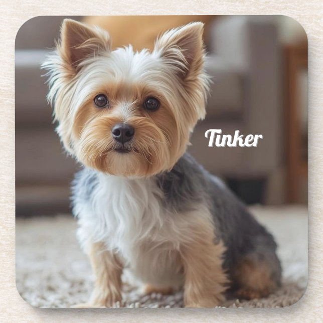 Posavasos Cute Yorkshire Personalizado Bebida Coco Set (Frente)