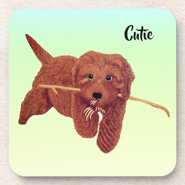 Posavasos Cutie Golden Doodle (Frente)