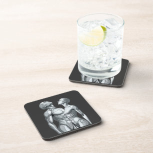 Posavasos Cyborg Couple Square Hard Plastic Coasters
