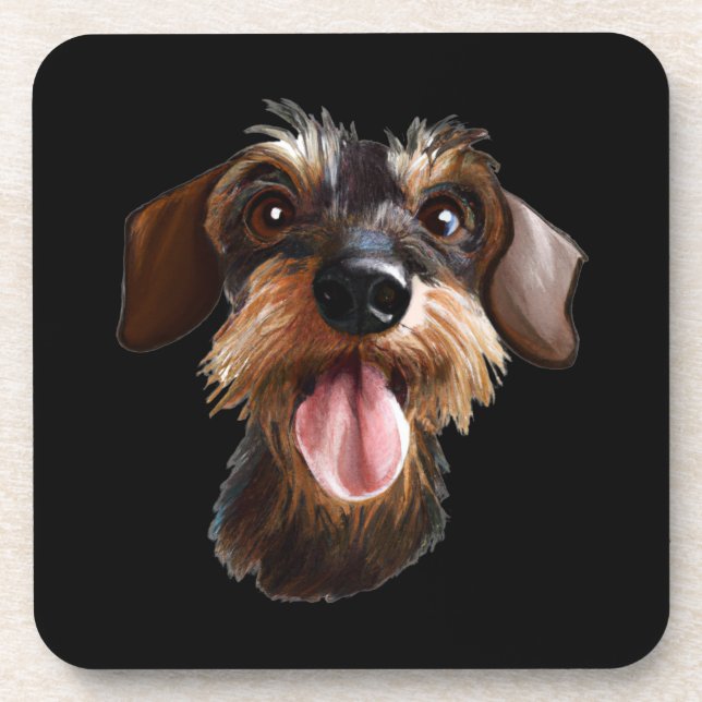 Posavasos Dachshund con cable (Frente)