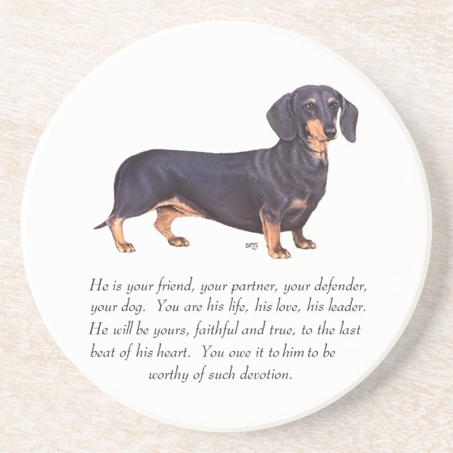 Posavasos Dachshund Keepsake - Hombre (Frente)