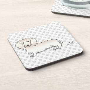 Posavasos Dachshund Pelo Largo Crema Perro De Dibujos Animad