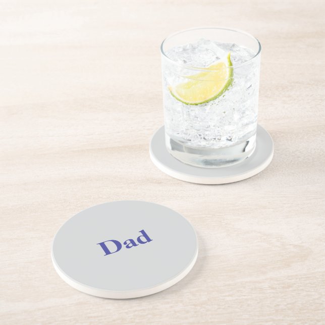Posavasos Dad Father's Day Gray Coaster (Lado)