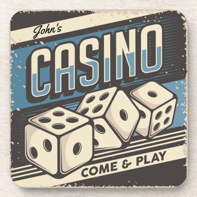 Posavasos Dados de Casino de Cumpleaños Personalizados (Frente)